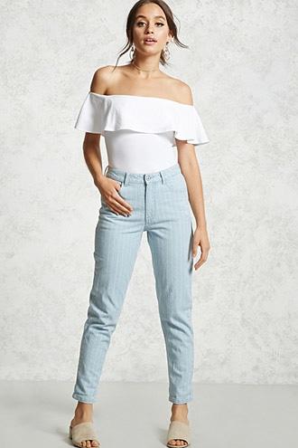 Forever21 Pinstripe Mom Jeans