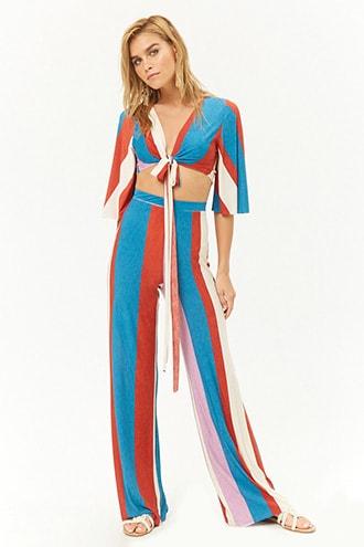 Forever21 Crop Top & Wide-leg Pants Set
