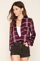 Forever21 Women's  Gingham Button-front Shirt