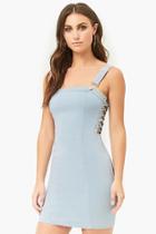 Forever21 Denim Lace-up Overall Mini Dress
