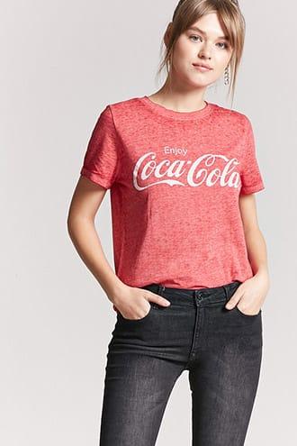Forever21 Heathered Coca-cola Logo Tee