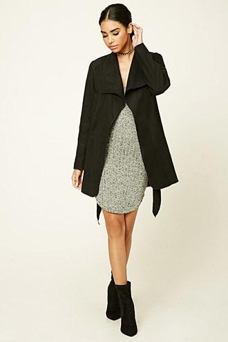 Forever21 Women's  Belted Draped-front Jacket