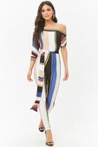 Forever21 Striped One-shoulder Jumpsuit