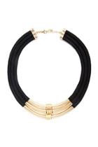 Forever21 Black & Gold Cord Statement Necklace