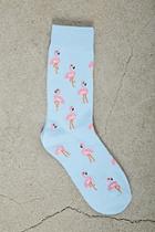 Forever21 Men Flamingo Print Crew Socks