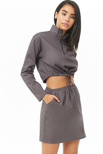 Forever21 Cropped Pullover & Mini Skirt Set