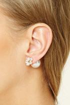 Forever21 Floral Rhinestone Dual Studs