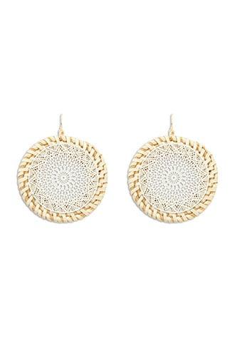Forever21 Round Wicker & Filigree Drop Earrings