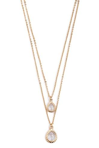 Forever21 Cz Stone Layered Necklace