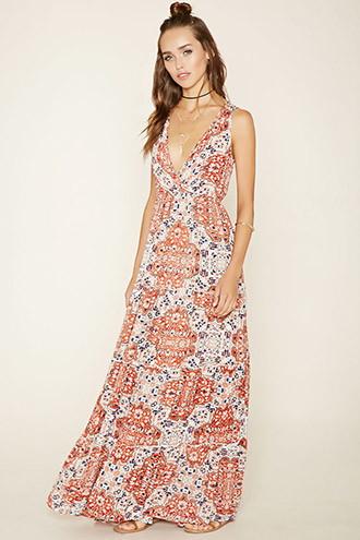 Forever21 Women's  Raga Tiered Floral Maxi Dress