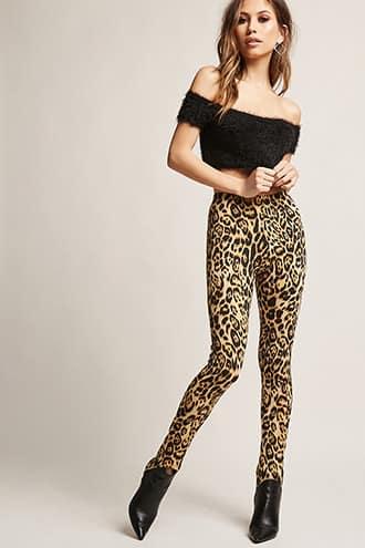 Forever21 Motel Leopard Print Stirrup Leggings