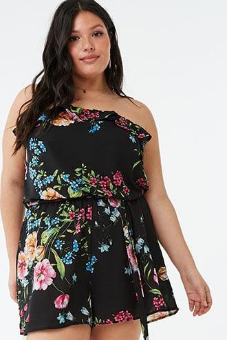 Forever21 Plus Size Floral Print Tube Romper