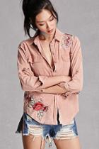 Forever21 Corduroy Embroidered Shirt
