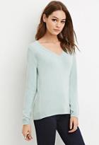 Forever21 Sage Classic V-neck Sweater