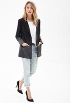 Forever21 Contemporary Faux Leather-trimmed Coat