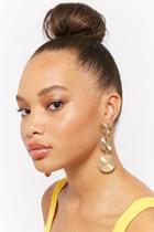 Forever21 Tiered Etched-disc Drop Earrings