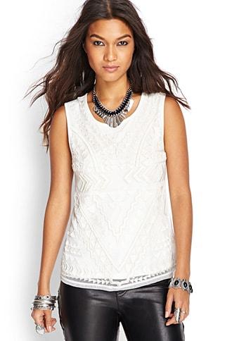 Forever21 Embroidered Bead Tank