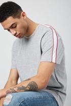 Forever21 Piped Striped-trim Tee