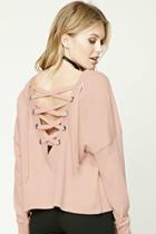Forever21 Contemporary Lace-up Sweatshirt
