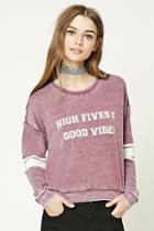 Forever21 Women's  High Fives Graphic Sweatshirt