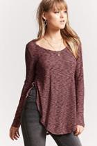 Forever21 Marled Knit Dolphin-hem Top
