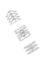 Forever21 Silver & Clear Stacked Ring Set