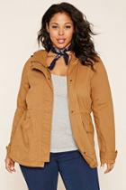 Forever21 Plus Women's  Cocoa Plus Size Utility Jacket