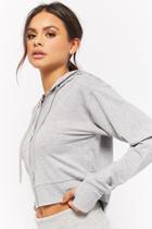 Forever21 Active Heathered Cropped Hoodie Jacket