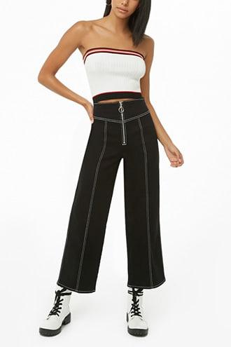 Forever21 Zippered Denim Pants