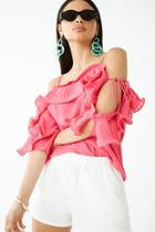 Forever21 Pleated Ruffle-trim Top
