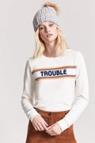 Forever21 French Terry Trouble Graphic Sweatshirt