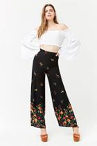 Forever21 Floral Wide-leg Trousers