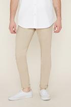21 Men Men's  Khaki Slim-fit Trousers
