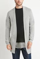 21 Men Longline Open-front Cardigan (heather Grey)