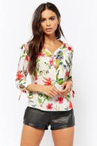 Forever21 Floral Button-front Top