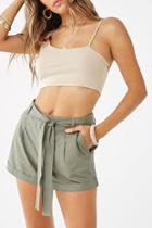 Forever21 Belted Cuffed Shorts