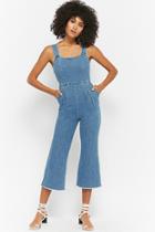 Forever21 Pleat-front Denim Jumpsuit