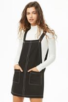 Forever21 Contrast-stitch Pinafore Dress