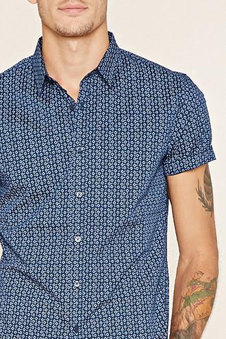 21 Men Men's  Abstract Geo Print Shirt