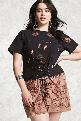 Forever21 Plus Size Acid Wash Shirt Dress