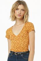 Forever21 Floral Cap-sleeve Tee