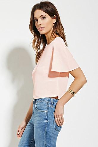 Love21 Women's  Pink Contemporary Textured Top