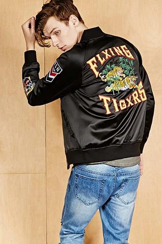 Forever21 Reason Patched Bomber Jacket