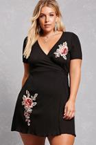 Forever21 Plus Size Embroidered Wrap Dress