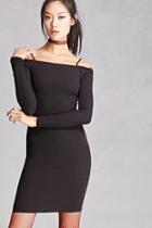 Forever21 Ribbed Open-shoulder Mini Dress