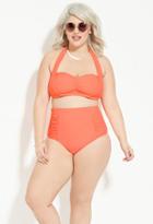 Forever21 Plus Women's  Neon Orange Plus Size Bandeau Halter Bikini Top