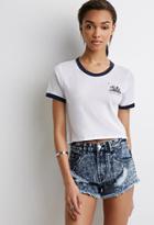 Forever21 California Graphic Crop Top