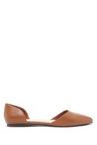 Forever21 Women's  Chestnut Pointed Faux Leather Flats