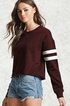 Forever21 Raw-cut Varsity Sweatshirt