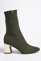 Forever21 Chrome Heel Sock Boots